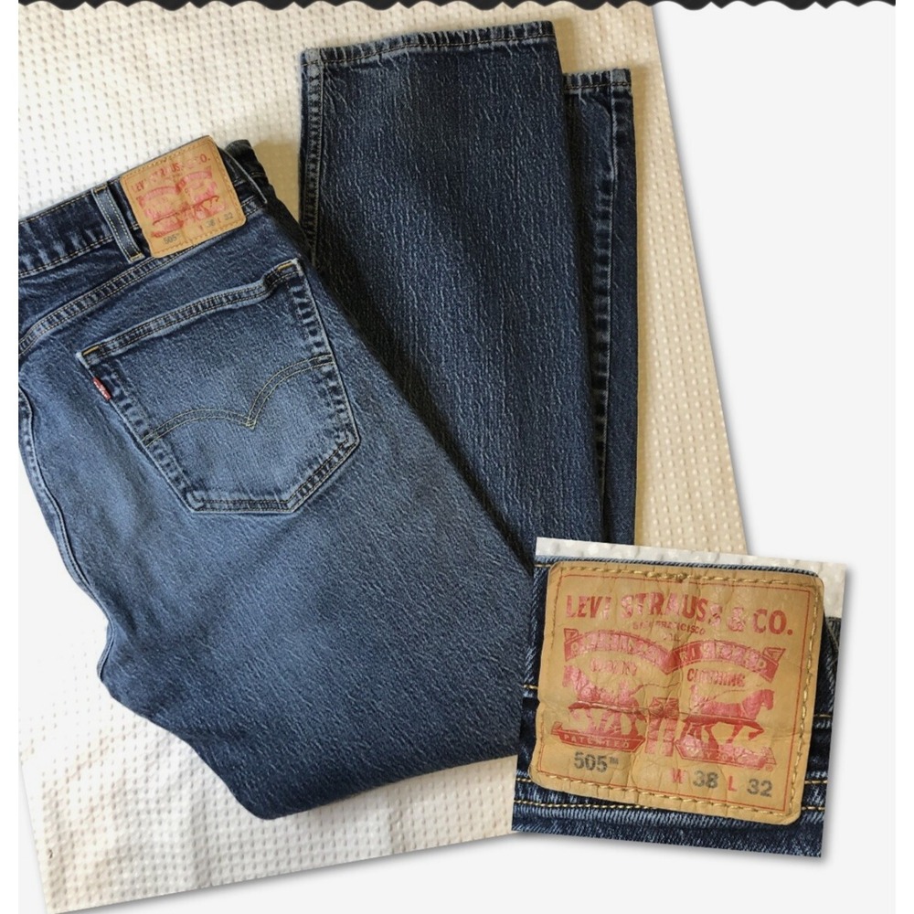 Levi's 505 Men's 38X32 jeans Regular Fit Straight Leg Denim